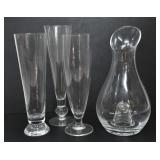 TALL BEER GLASSES & A DECANTER