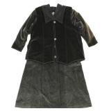 GREY CURDUROY LADIES' LAYERED VEST & COAT 16