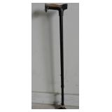 METAL FOLDING CANE, 4 PRONGED RUBBER BASE & ICE