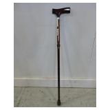 FOLDABLE ADJUSTABLE HEIGHT BROWN ALUMINUM CANE