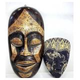 INDONESIAN HANDCARVED FACEMASKS W/ MOTIFS