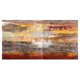 CONTEMPORARY HORIZONTAL ABSTRACT DIPTYCH