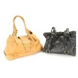 MAXX NY & SONDRA ROBERTS LARGE LEATHER DUFFLE BAGS