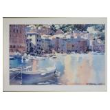 RENEE FAURE MEDITERRANEAN HARBOUR OFFSET PRINT