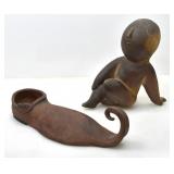 REDWARE SHOE & RECLINING FIGURE