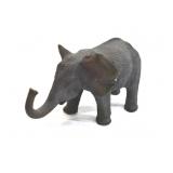 CERAMIC ELEPHANT FIGURINE W/ CRACKLED MATTE GLAZE
