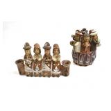 PAIR OF PERUVIAN 'CLAY MUSICIANS' DECOR PIECES