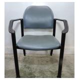 GREY VINYL GUEST ARMCHAIR CONTOURED ARMREST