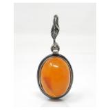 SILVER & AMBER PENDANT 5g