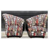 POST-MODERN ASYMMETRICAL BACKED ARMCHAIRS