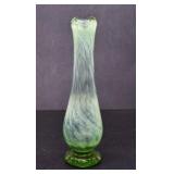 SIGNED RON LUKIAN GREEN ART GLASS VASE