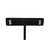 14KT GOLD, DIAMOND & CITRINE EARRINGS 1.08g