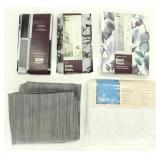 4 PEVA & CLOTH SHOWER CURTAIN SETS & TWIN BEDSKIRT