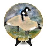MD CENTURY CANADA GEESE ENAMEL ON COPPER PLATE