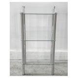 3-TIER GLASS AND METAL SIDE TABLE
