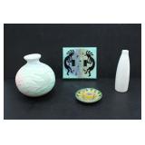 4 COLOURFUL CERAMIC DECOR ITEMS