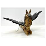 HAND CARVED INDONESIA FOLK ART FLYING HORSE