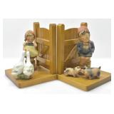 M.J HUMMEL'FARM BOY AND GOOSE GIRL' BOOKENDS
