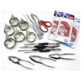 LOBSTER UTENSILS - SEAGULL PEWTER BUTTER BOWLS