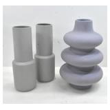 MODERN MINIMALIST UNGLAZED CERAMIC VASES