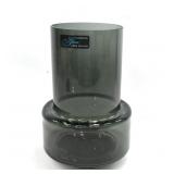 SMOKEY GREEN POLISH GLASS VASE