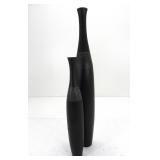 PAIR OF TALL CHIC BLACK VASES