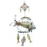 CUT METAL & CERAMIC EYES HANGING FISH MOBILE