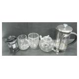 GLASS AND STAINLESS STEEL TEA/COFFEE ITEMS