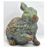 HANDPAINTED CERAMIC GARDEN BUNNY STATUE