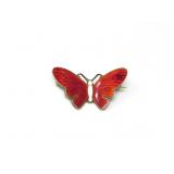 STERLING SILVER ENAMELED BUTTERFLY BROOCH 3.15g