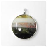 925 SILVER POLISHED STONE PENDANT 23.91g