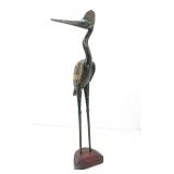 CARVED WOOD HERON OR CRANE FIGURINE