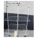 WHITE METAL FOLDING CLOTHES DRYING RACK