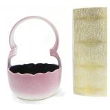 HANNE LAWRENCE CERAMIC BASKET W/VASE