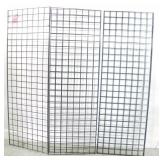 3 BLACK STEEL GRIDWALL DISPLAY PANELS W/HOOKS