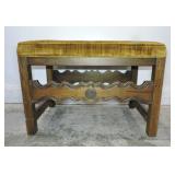 VINTAGE UPHOLSTERED OTTOMAN TUFTED SEAT