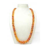 GRADUATED AMBER BEAD NECKLACE 72g