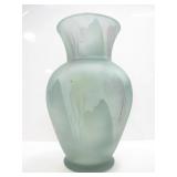 FROSTED PASTEL BLUE GLASS VASE