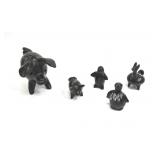 CHILEAN POMAIRE BLACK CLAY POTTERY FIGURINES