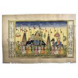 INDIAN MUGHAL STYLE ROYAL PROCESSION MINIATURE