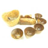 WOODEN CUPS, NAPKIN HOLDER, DECO BOWL