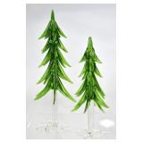 HANDCRAFTED GREEN ART GLASS TREES