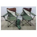 PAIR FOLDING CAMP CHAIRS IN CARRYING BAGS