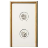 PAIR OF BRUGES SCENES MINIATURE OVAL ETCHINGS