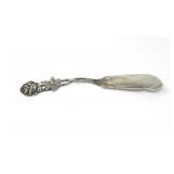 800 SILVER BUTTER KNIFE WITH ROSE HANDLE