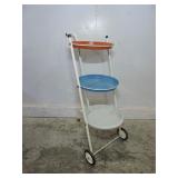 MID CENTURY 3 TIER ROLLING BAR CART