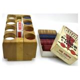 2 POKER CHIP SETS + DECK OF CARDS