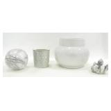 MARBLE DECO SPHERE, VASE, CERAMIC PLANTER