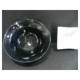 1 ROUND, 1 SQUARE CERAMIC BOWLS