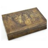 LEATHER AND WOOD CIGAR / CIGARETTE BOX